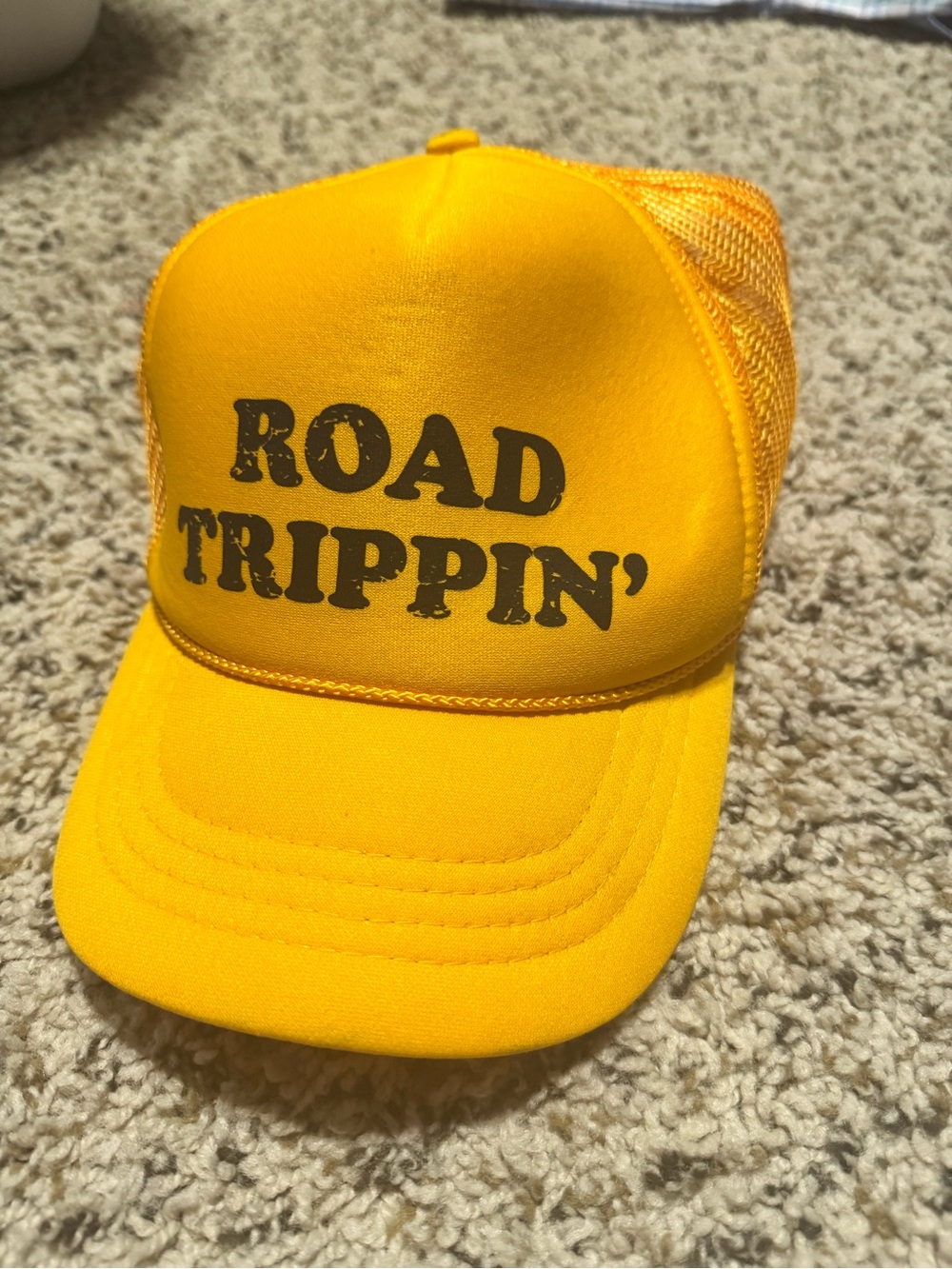 Road Trippin' youth Yellow Mesh Trucker Hat